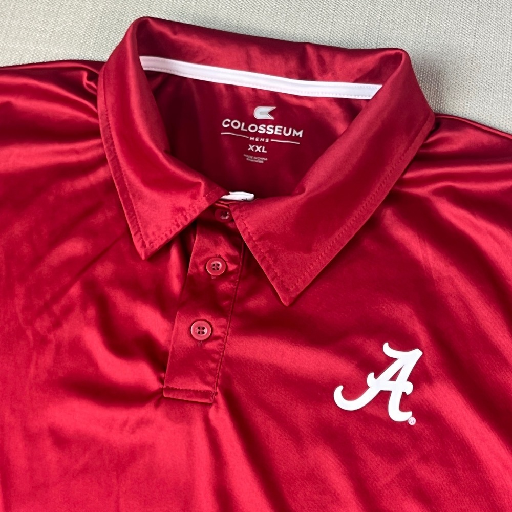 Colosseum Polo Shirt Mens XXL Red Alabama Crimson Tide NCAA Performance